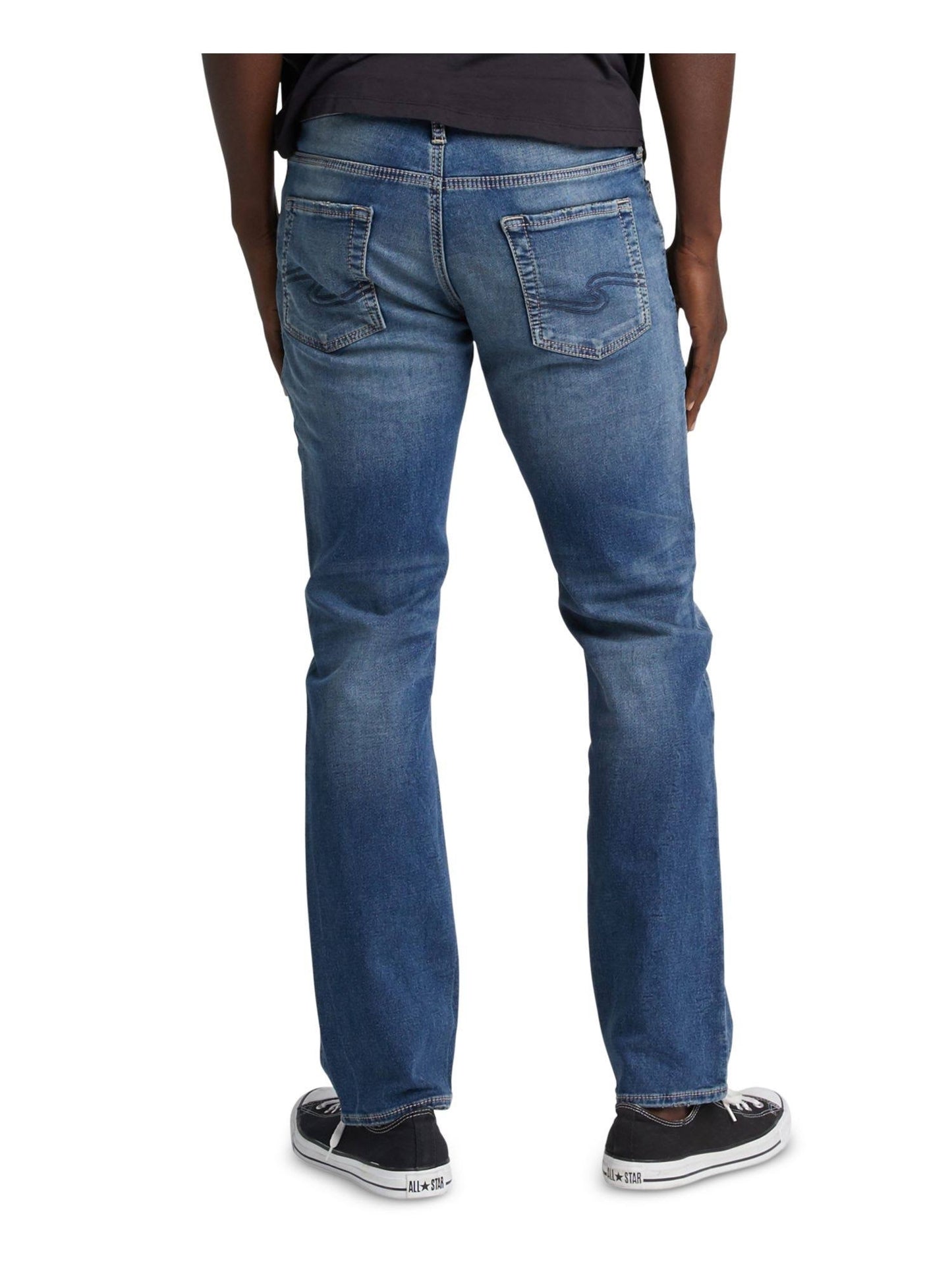 Calça jeans masculina Allan Classic Straight Leg da Silver Jeans Co., azul, tamanho 32x32