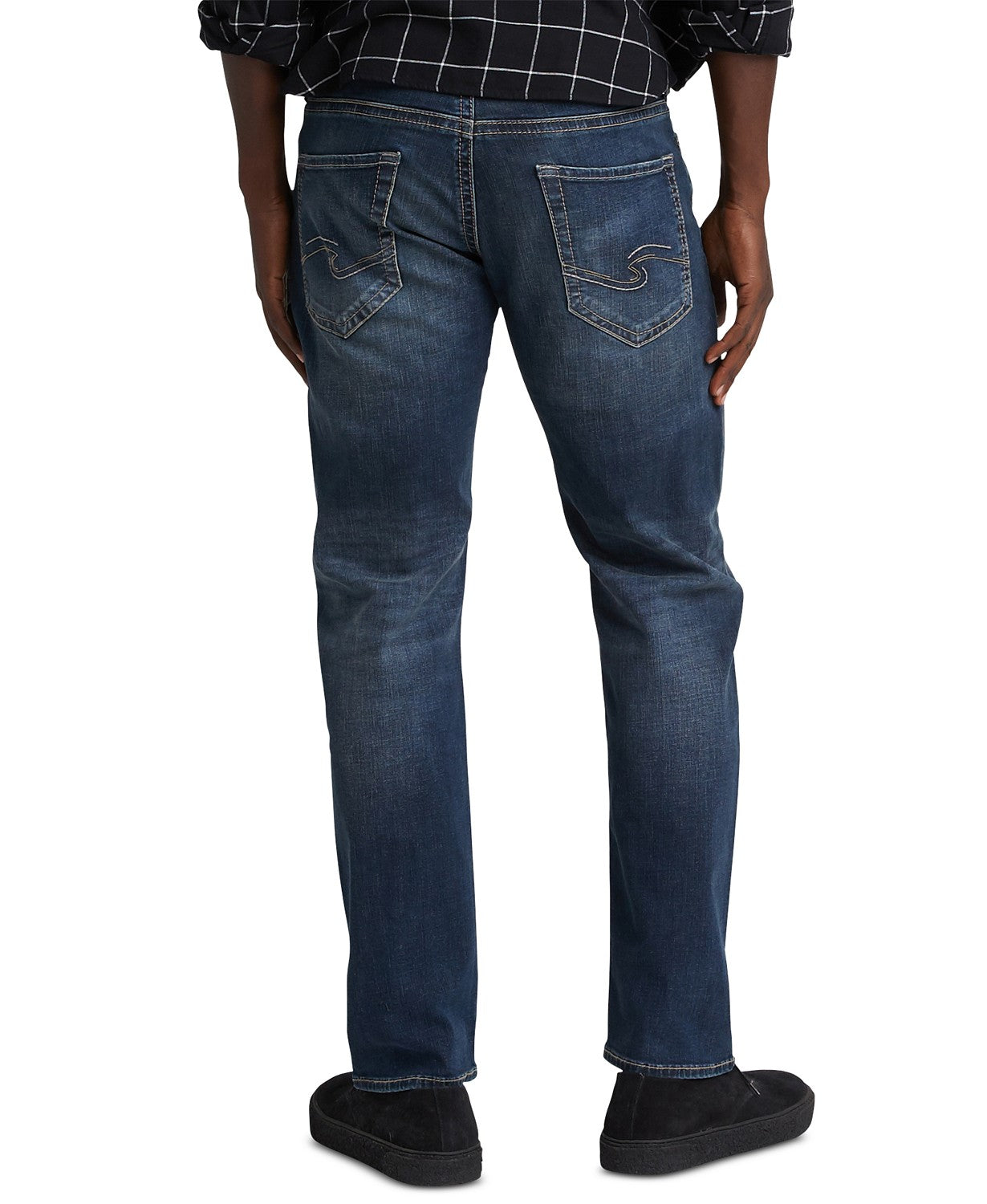 Calça jeans masculina Eddie Relaxed Tapered Fit Stretch, da Silver Jeans Co., azul, tamanho 36x34