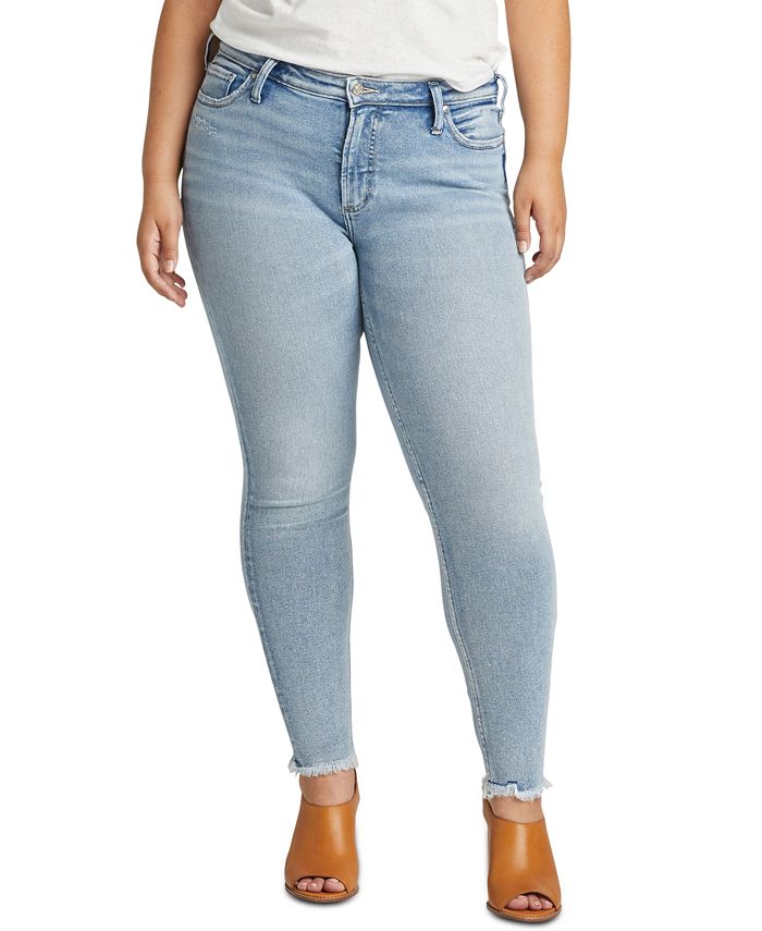 Calça jeans skinny feminina Most Wanted da Silver Jeans Co., azul, tamanho 20W