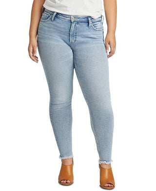 Calça jeans skinny feminina Most Wanted da Silver Jeans Co., azul, tamanho 20W