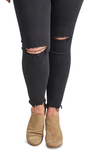 Calça jeans skinny feminina mais procurada da Silver Jeans Co., preta, tamanho 18W