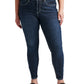 Calça jeans skinny feminina Silver Jeans Co. The Curvy High Rise, azul, tamanho 16W