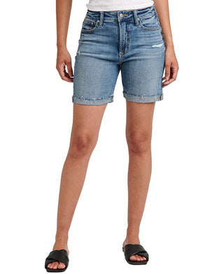 Shorts jeans longo feminino Sure Thing da Silver Jeans Co., azul, tamanho 33
