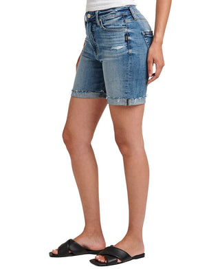 Shorts jeans longo feminino Sure Thing da Silver Jeans Co., azul, tamanho 33