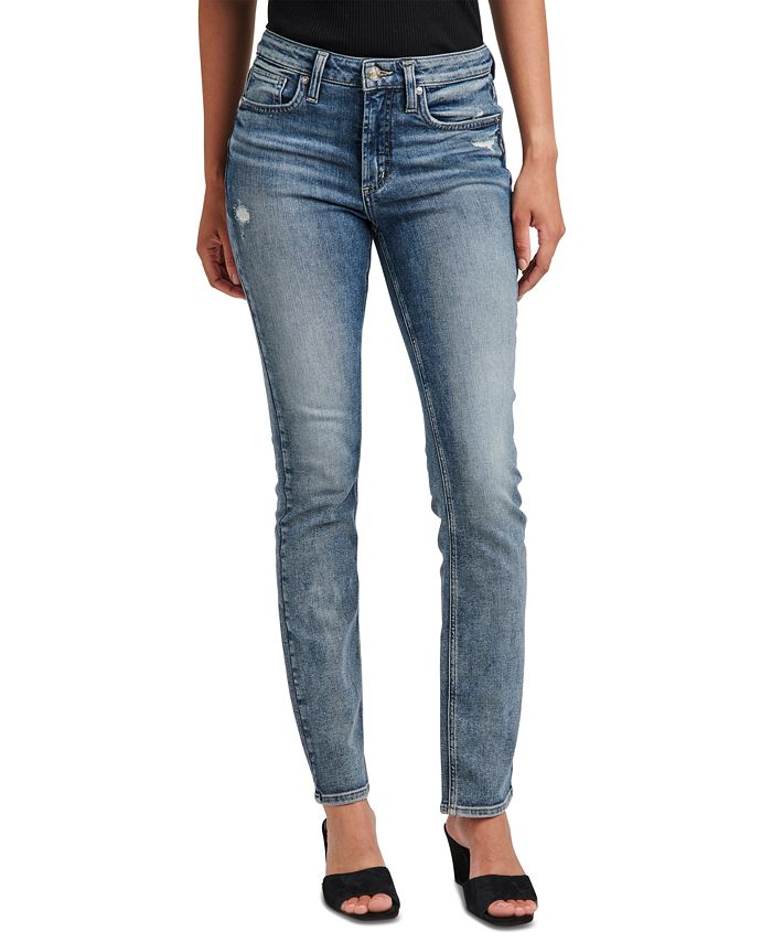 Calça jeans slim feminina mais procurada da Silver Jeans Co., azul, tamanho 34x31