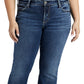 Calça jeans feminina Elyse Slim Bootcut da Silver Jeans Co., azul, tamanho 16W