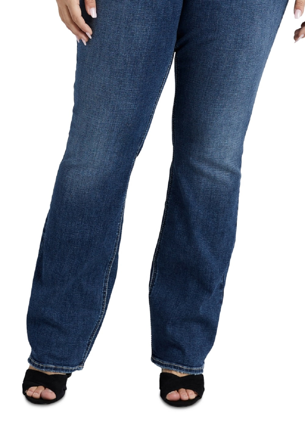 Calça jeans feminina Elyse Slim Bootcut da Silver Jeans Co., azul, tamanho 16W