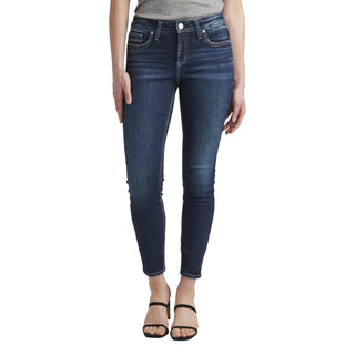 Calça jeans skinny feminina Silver Jeans Co., cintura média, azul, tamanho 33x31