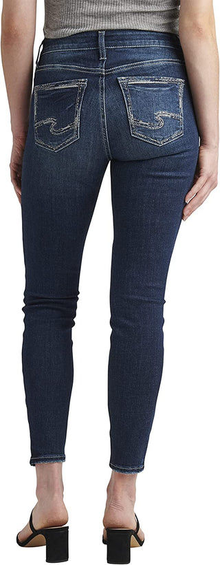 Calça jeans skinny feminina Silver Jeans Co., cintura média, azul, tamanho 33x31