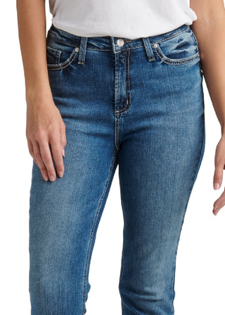 Calça jeans feminina slim Girlfriend da Silver Jeans Co., azul, tamanho 30x29