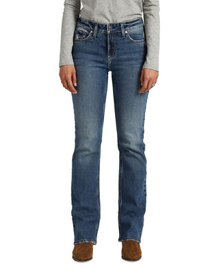 Calça jeans feminina Suki rasgada e justa, azul, tamanho 29x33, da Silver Jeans Co.