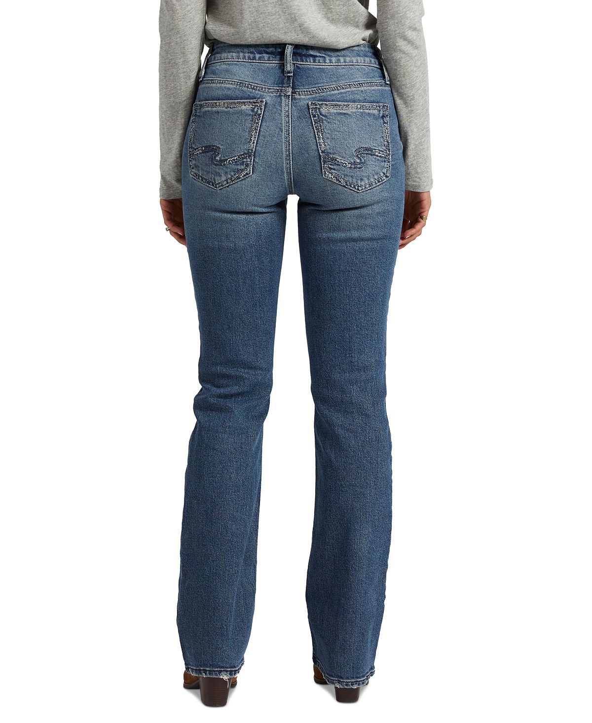Calça jeans feminina Suki rasgada e justa, azul, tamanho 29x33, da Silver Jeans Co.