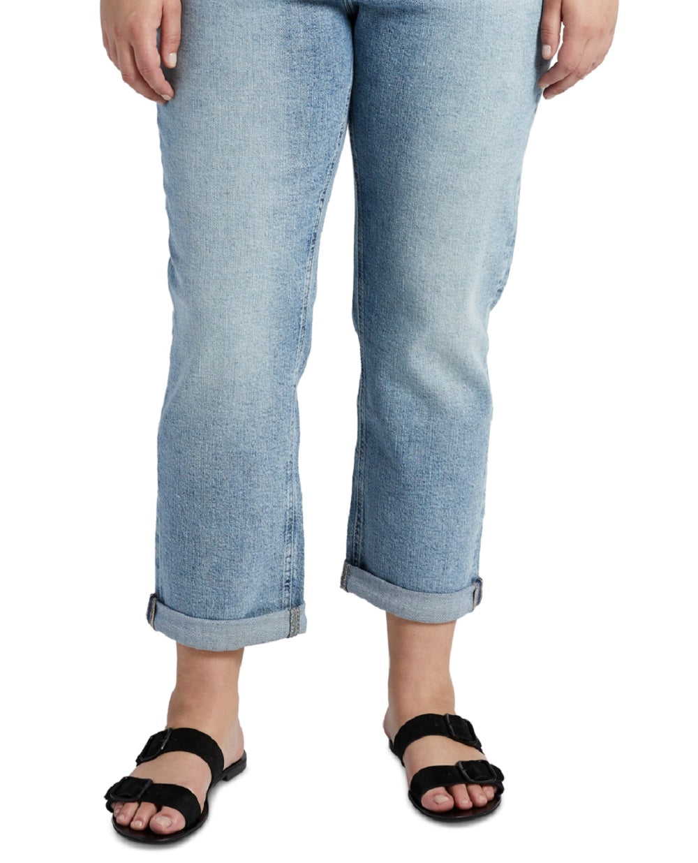 Calça jeans feminina estilo boyfriend, cintura alta, justa no tornozelo, azul, tamanho 18W, da Silver Jeans Co.