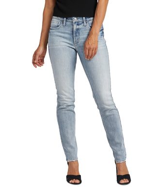 Calça jeans reta feminina mais procurada da Silver Jeans Co., azul, tamanho 31