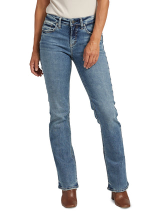 Calça jeans feminina Suki Slim Fit Bootcut da Silver Jeans Co., azul, tamanho 29x33