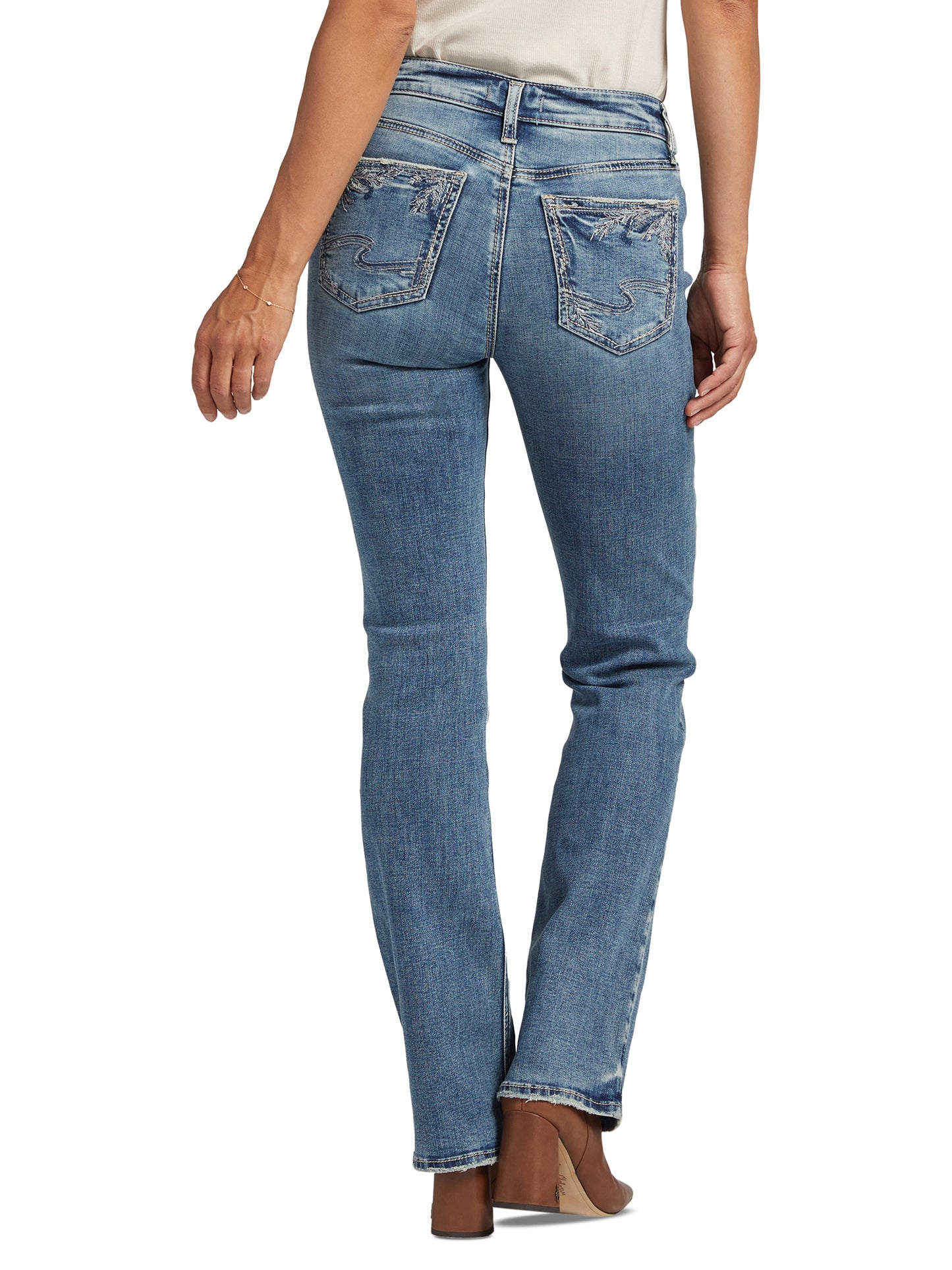 Calça jeans feminina Suki Slim Fit Bootcut da Silver Jeans Co., azul, tamanho 29x33