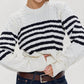 Frankies Bikinis - Varsity Striped Cable Knit Sweater
