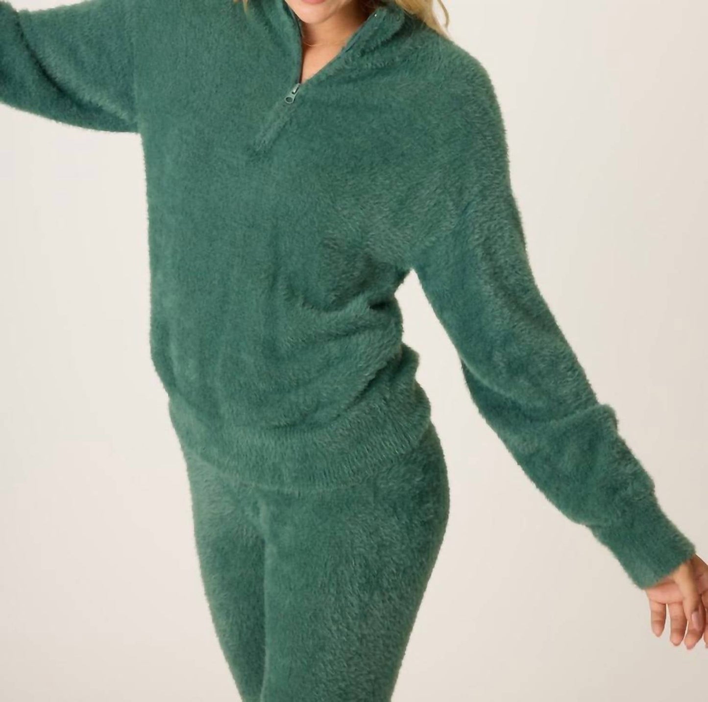 Pj Salvage - Campfire Cozy Feather Knit Quarter Zip Sweater