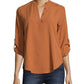 Blusa feminina John Paul Richard com estampa xadrez e aba dobrada, tamanho pequeno, laranja, tamanho extragrande