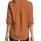 Blusa feminina John Paul Richard com estampa xadrez e aba dobrada, tamanho pequeno, laranja, tamanho extragrande