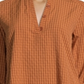 Blusa feminina John Paul Richard com estampa xadrez e aba dobrada, tamanho pequeno, laranja, tamanho extragrande
