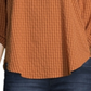 Blusa feminina John Paul Richard com estampa xadrez e aba dobrada, tamanho pequeno, laranja, tamanho extragrande