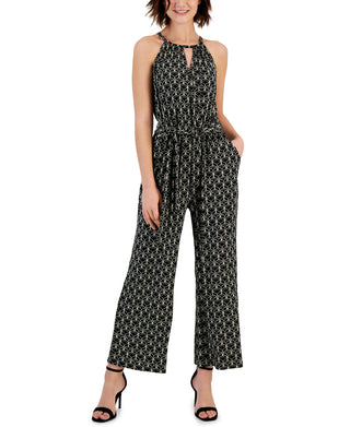 Macacão feminino JPR Studio com amarração na cintura e alças finas, preto, tamanho médio