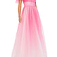Mac Duggal Sparkle One-Shoulder Tulle Ball Gown in Hot Pink Ombre, Size 2