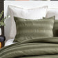 DKNY Avenue Stripe Cotton Duvet Cover & Shams Set in Olive, Size King