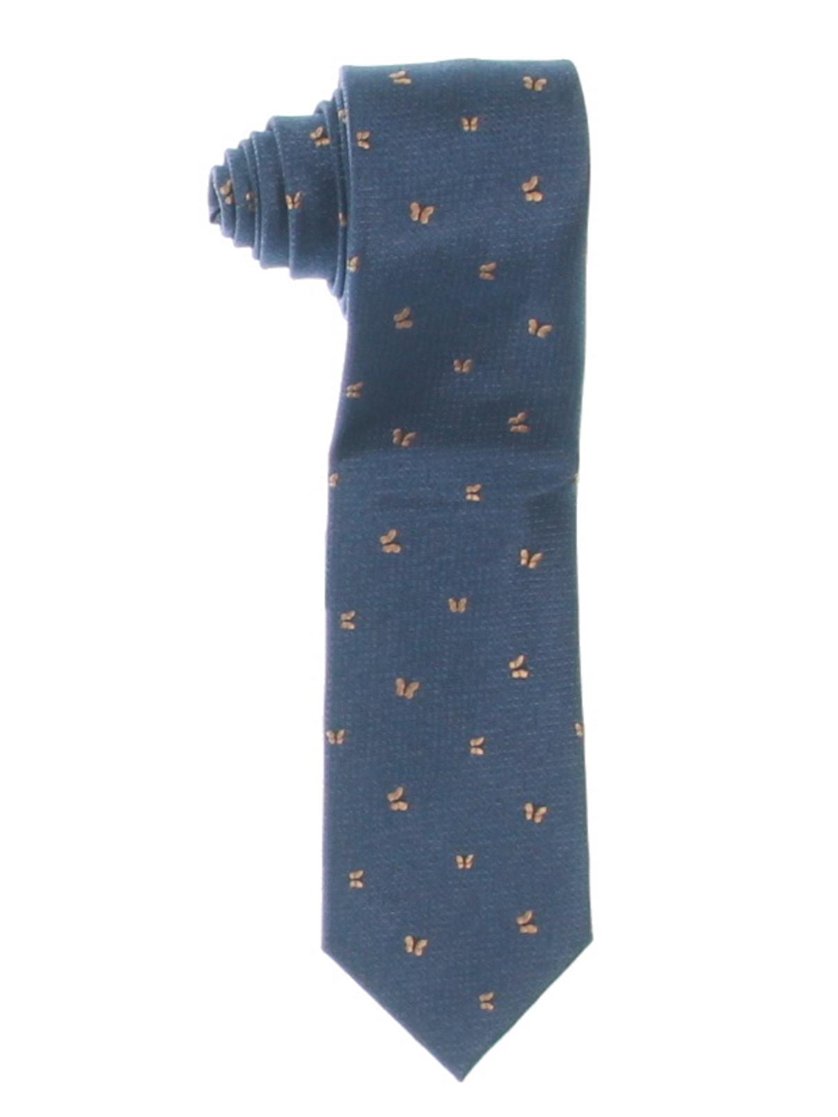 Gravata de escritório masculina Tommy Hilfiger Butterfly Silk azul tamanho regular