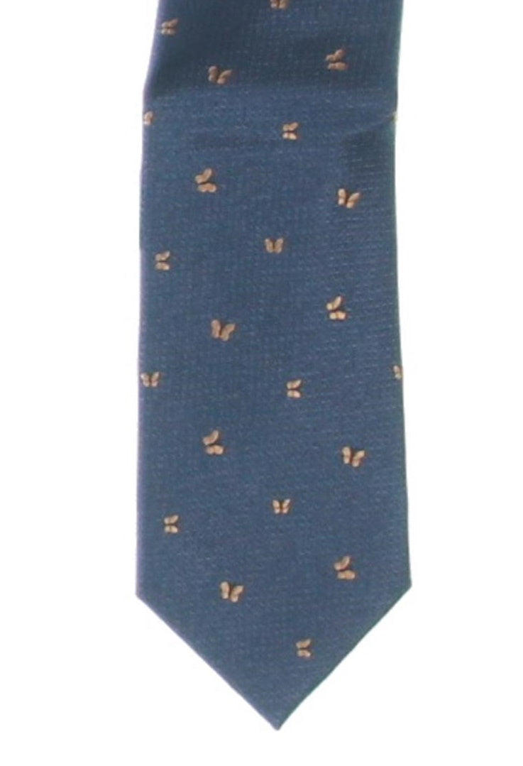 Gravata de escritório masculina Tommy Hilfiger Butterfly Silk azul tamanho regular