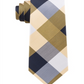 Gravata de seda xadrez Tommy Hilfiger masculina, amarela, tamanho regular