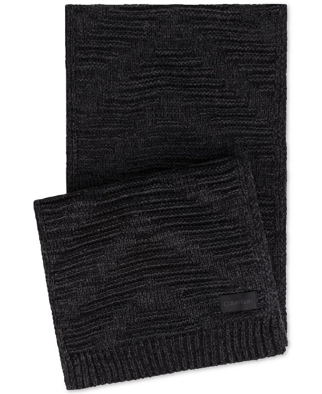 Cachecol texturizado masculino Calvin Klein, preto, tamanho regular
