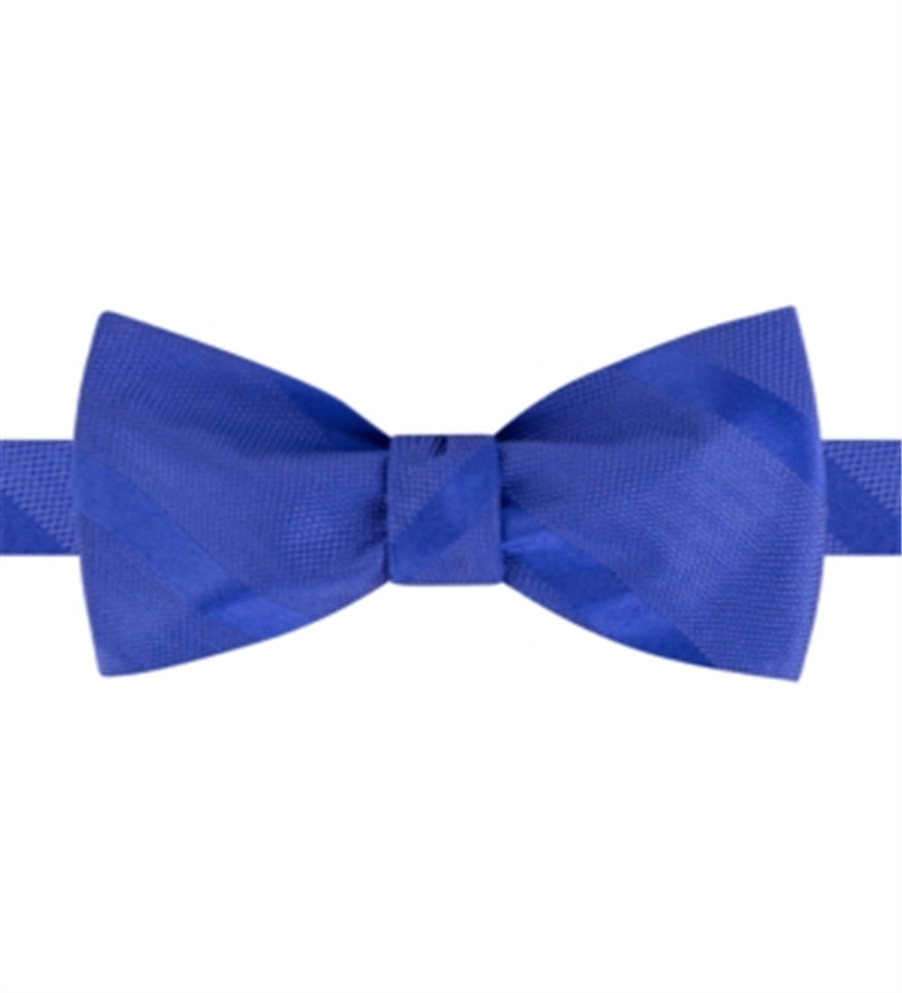 Gravata borboleta de seda listrada texturizada masculina Tommy Hilfiger ToTie, azul, tamanho regular