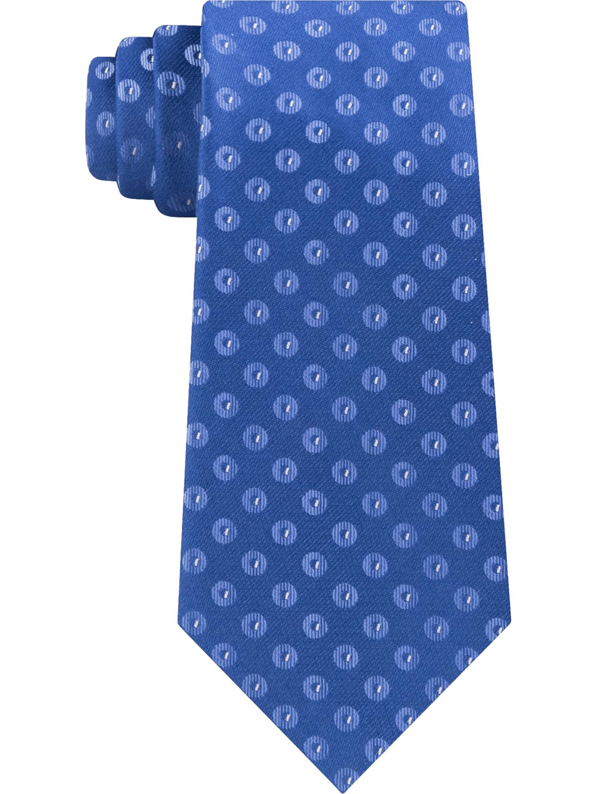Gravata de seda Kenneth Cole Brandon Classic Dot Masculina Azul Tamanho Regular