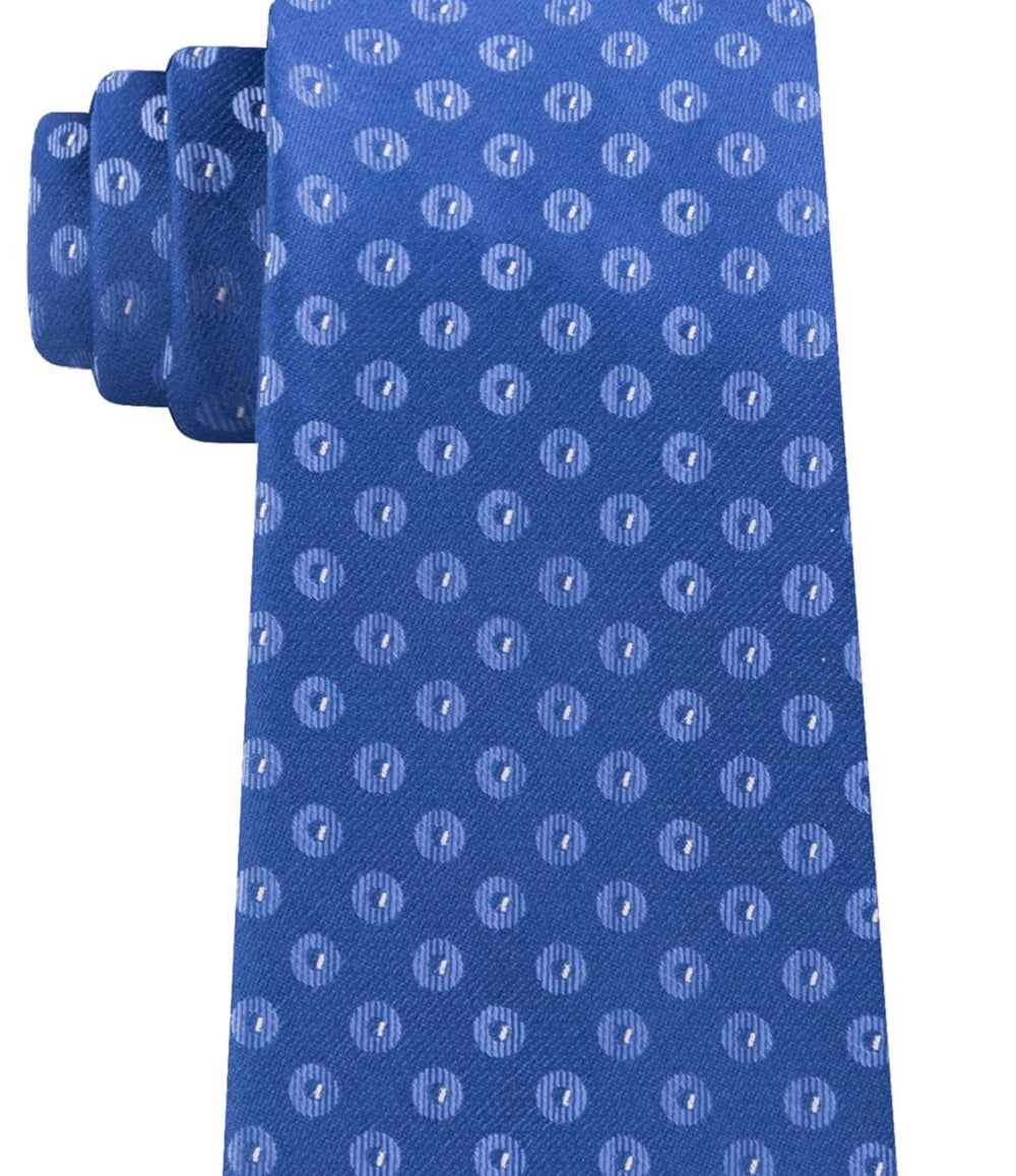 Gravata de seda Kenneth Cole Brandon Classic Dot Masculina Azul Tamanho Regular