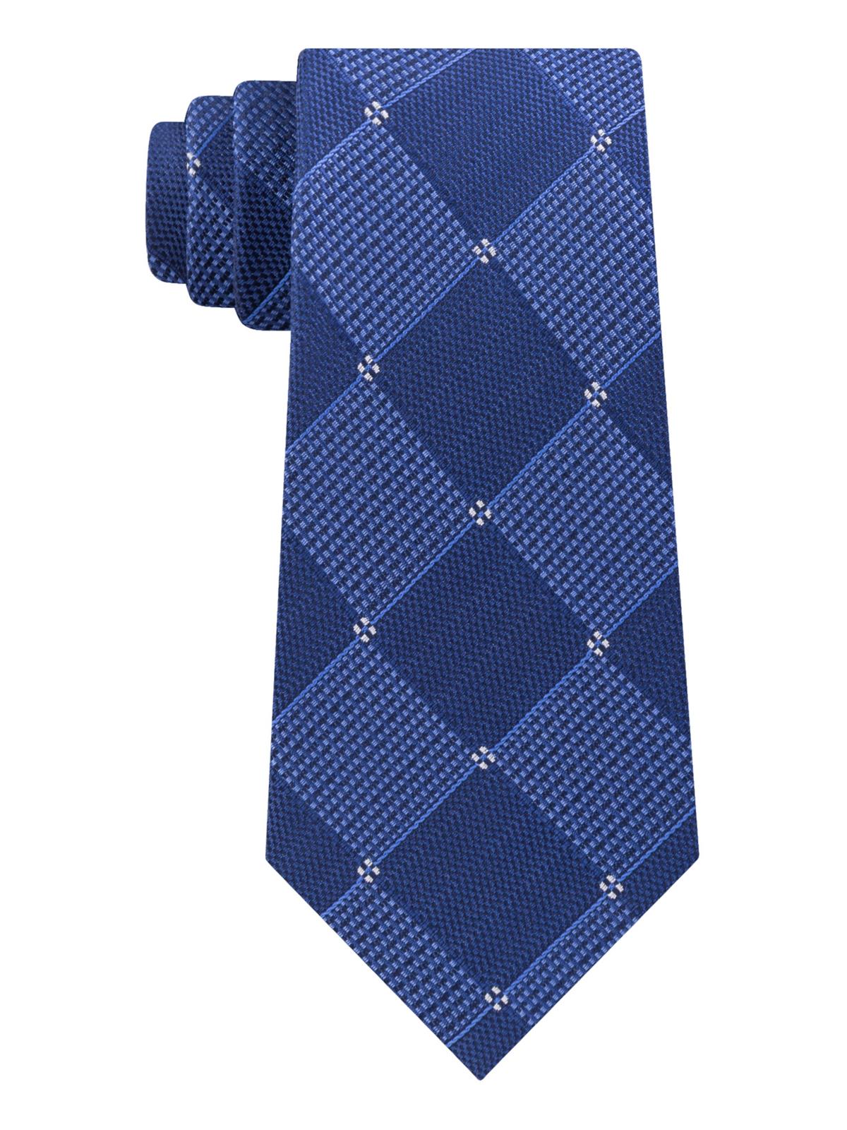 Gravata de escritório masculina Kenneth Cole Reaction em mistura de seda, azul, tamanho regular