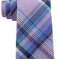 Gravata de seda xadrez Tommy Hilfiger masculina, roxa, tamanho regular