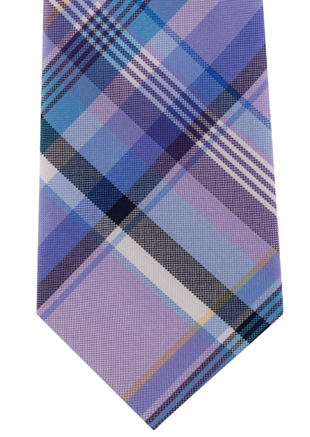 Gravata de seda xadrez Tommy Hilfiger masculina, roxa, tamanho regular