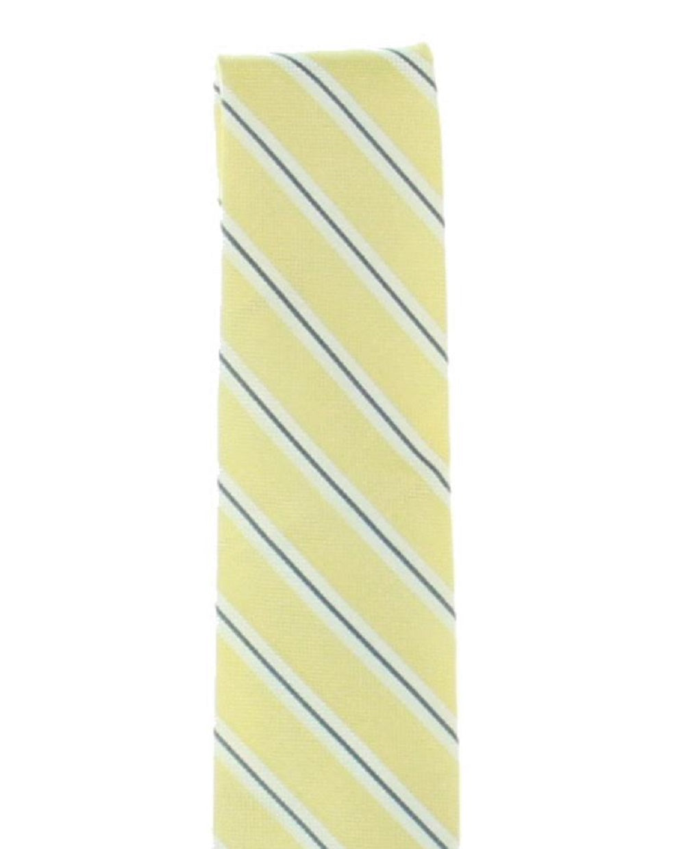 Gravata listrada de seda Dallas masculina Tommy Hilfiger, amarela, tamanho regular