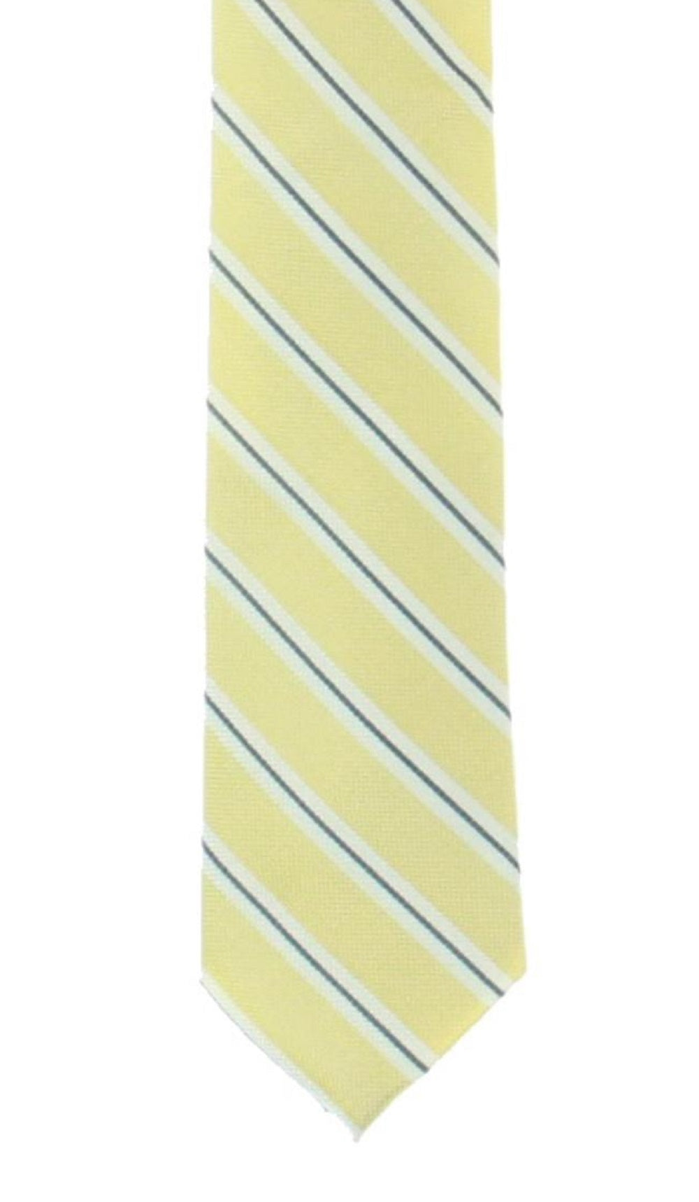 Gravata listrada de seda Dallas masculina Tommy Hilfiger, amarela, tamanho regular
