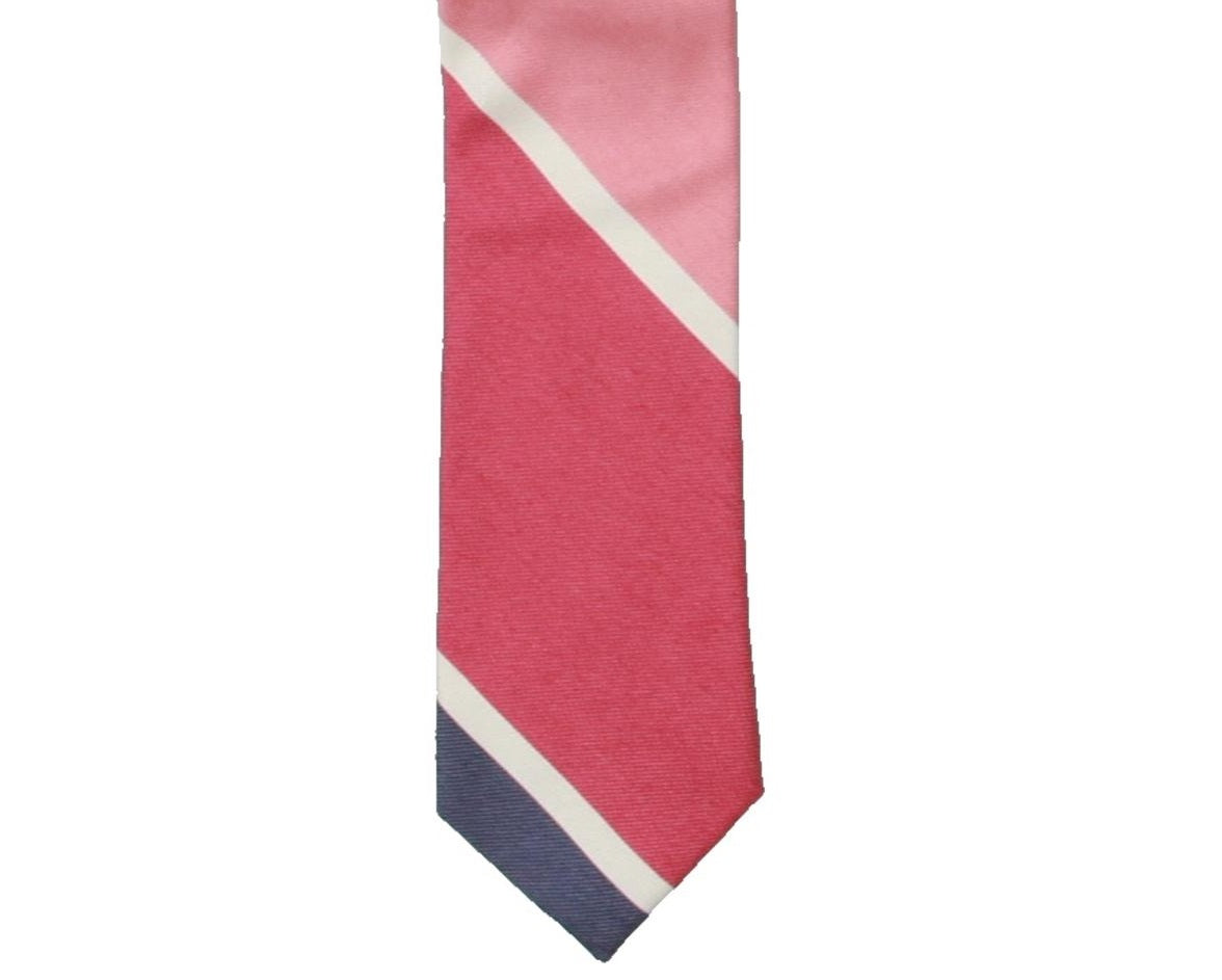 Gravata fina listrada de seda e algodão Clavin Klein masculina, rosa, tamanho regular