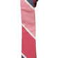 Gravata fina listrada de seda e algodão Clavin Klein masculina, rosa, tamanho regular