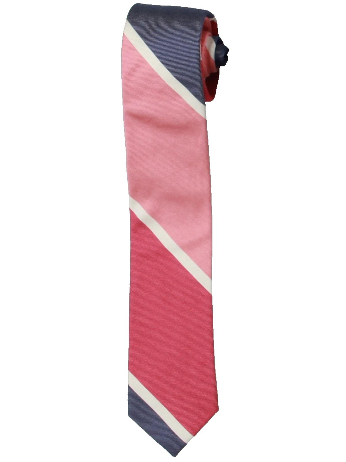 Gravata fina listrada de seda e algodão Clavin Klein masculina, rosa, tamanho regular