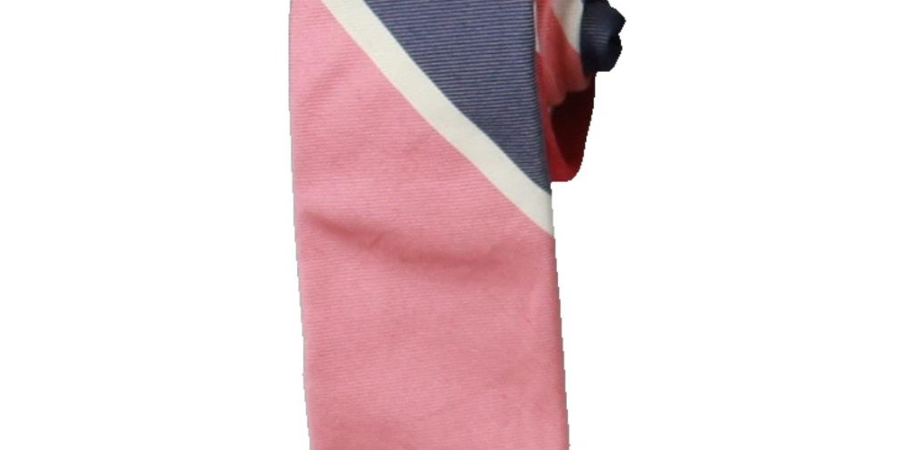 Gravata fina listrada de seda e algodão Clavin Klein masculina, rosa, tamanho regular
