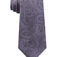 Gravata de seda paisley com textura rica masculina Michael Kors, cinza, tamanho regular