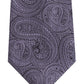 Gravata de seda paisley com textura rica masculina Michael Kors, cinza, tamanho regular