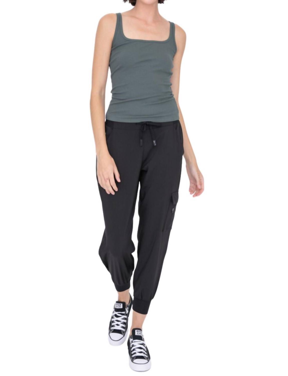 Mono B - High Waisted Capri Joggers With Pockets