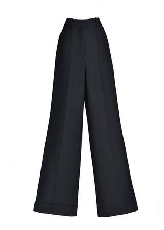 Adam Lippes - Silk Wool Cuffed Hem Wide Leg Trouser