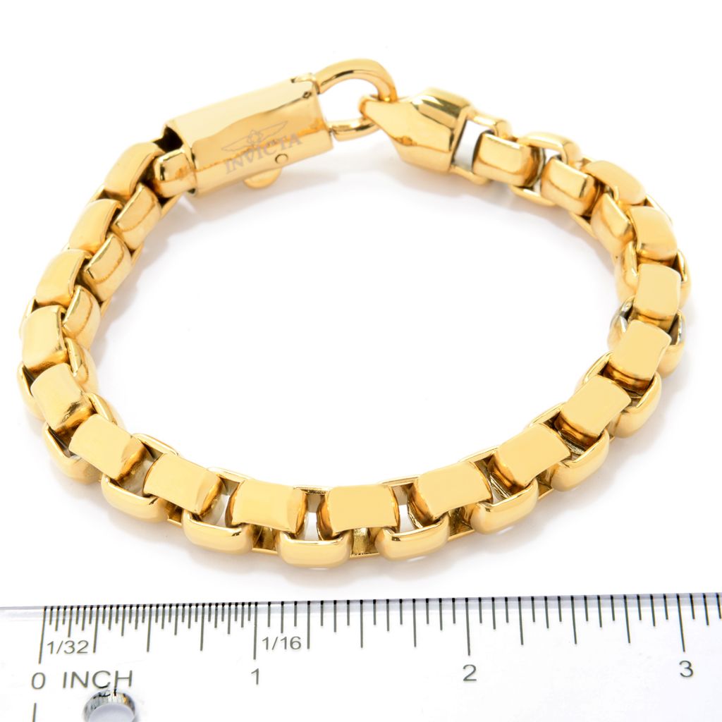 Pulseira de corrente de caixa de aço inoxidável masculina Invicta Jewelry com opção de tamanho